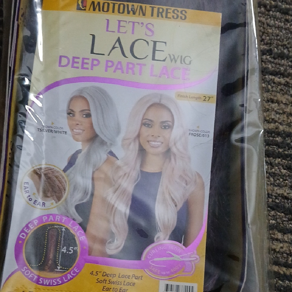 Silver White and Pink Lace Wig